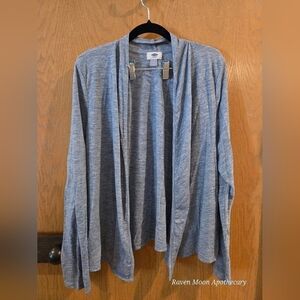 Casual Gray Open-Front Sweater